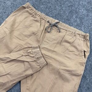 FreeWorld Jogger Pants XXL Khaki Elastic Waist Drawstring Mens
